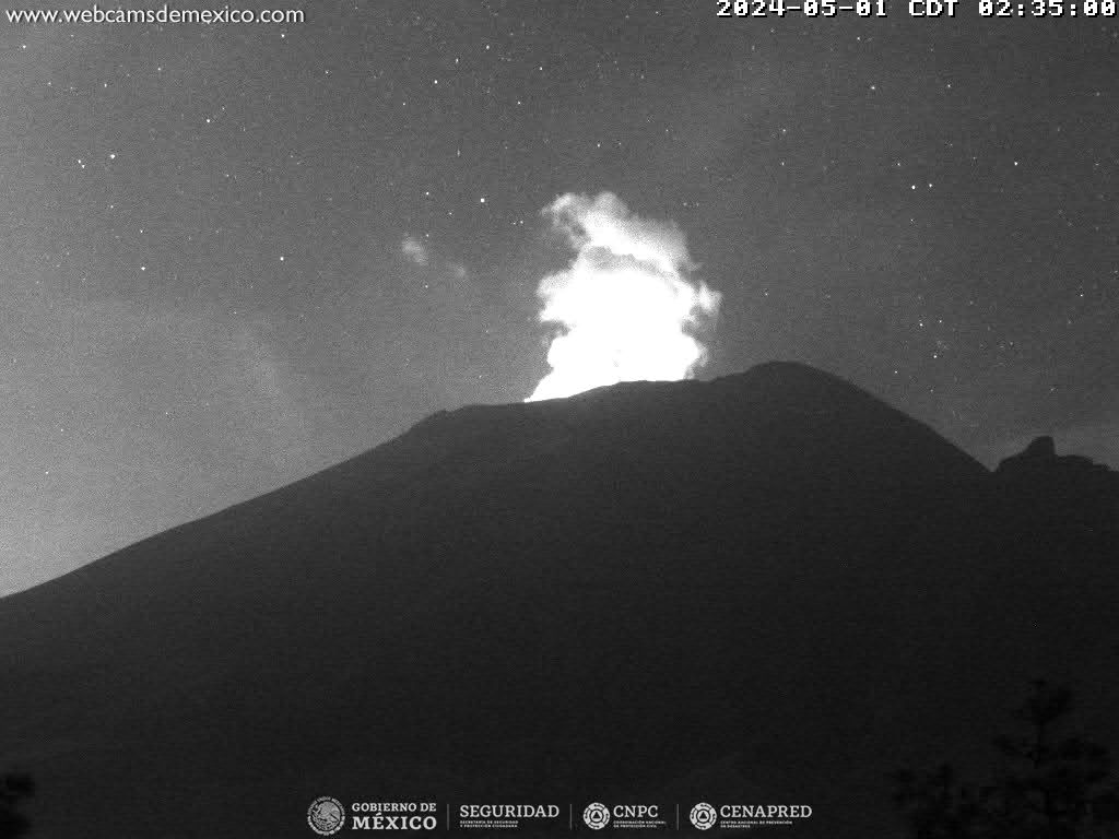 Cenapred detecta 86 exhalaciones del Popocatépetl