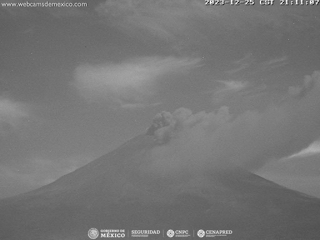 CENAPRED reporta 36 exhalaciones y 442 minutos de tremor del Popocatepetl