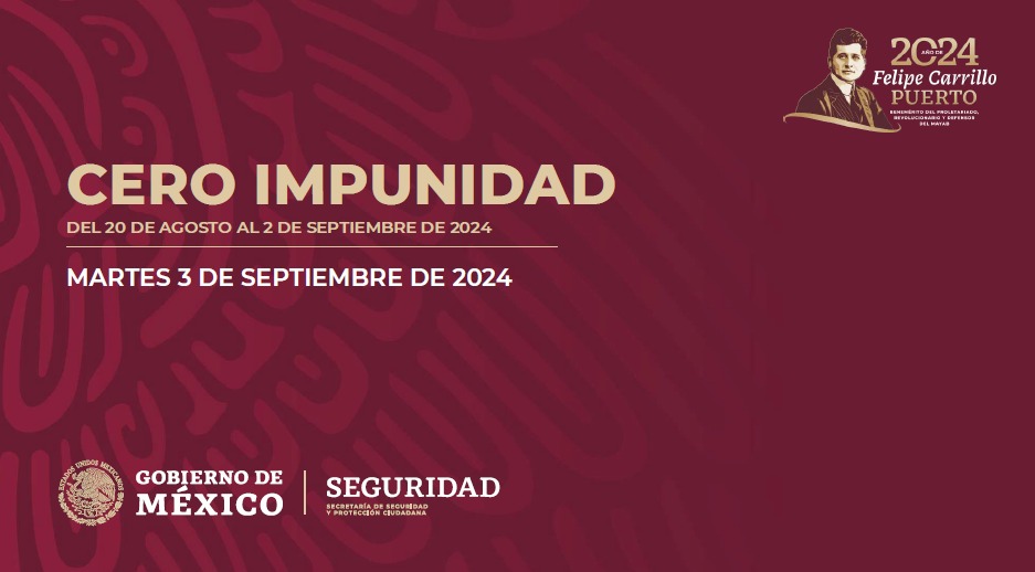 Cero Impunidad: 3 de septiembre 2024