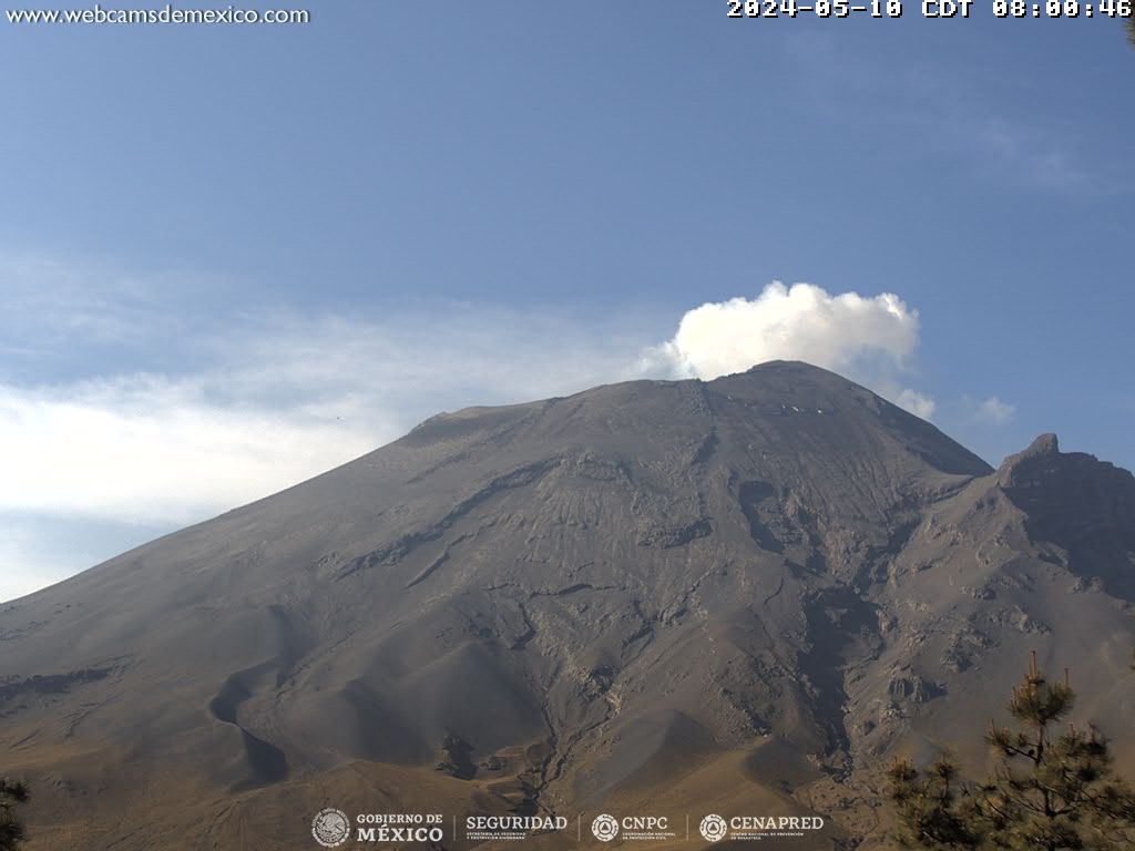 CENAPRED detecta 31 exhalaciones del Popocatépetl