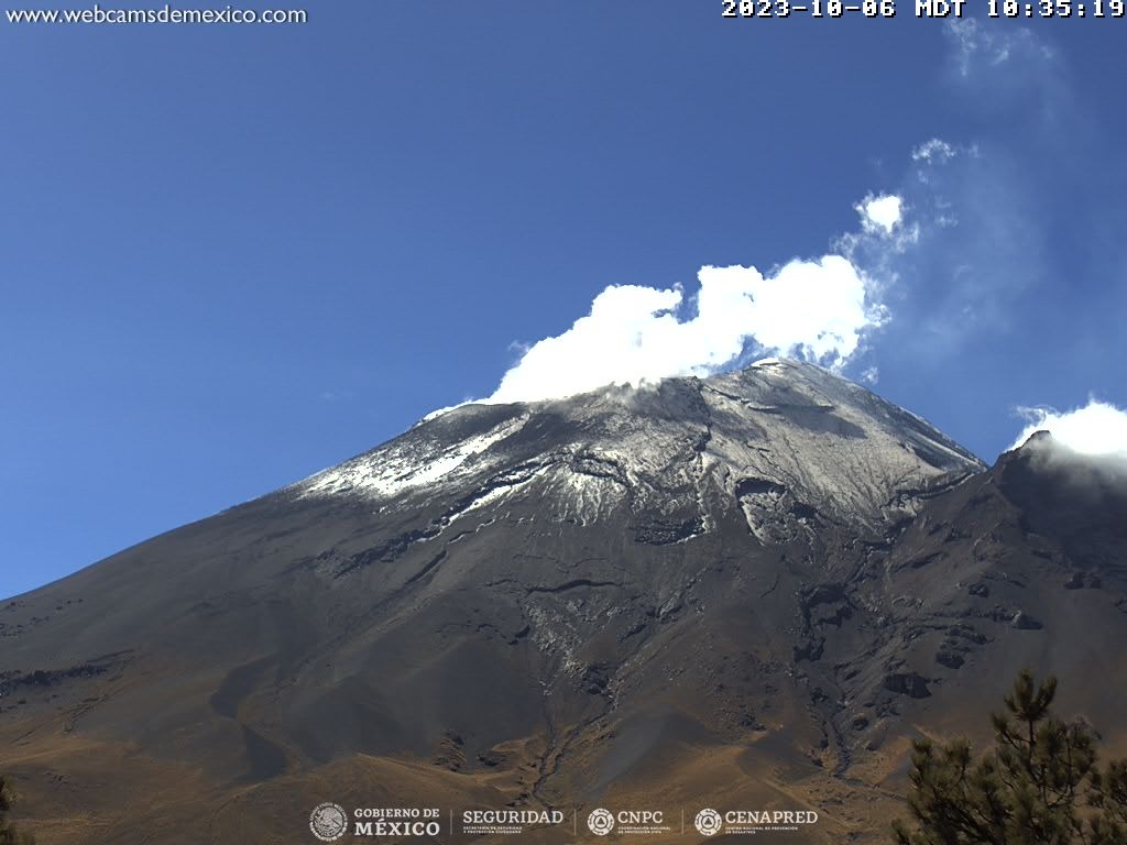 CENAPRED registra 590 exhalaciones del Popocatépetl