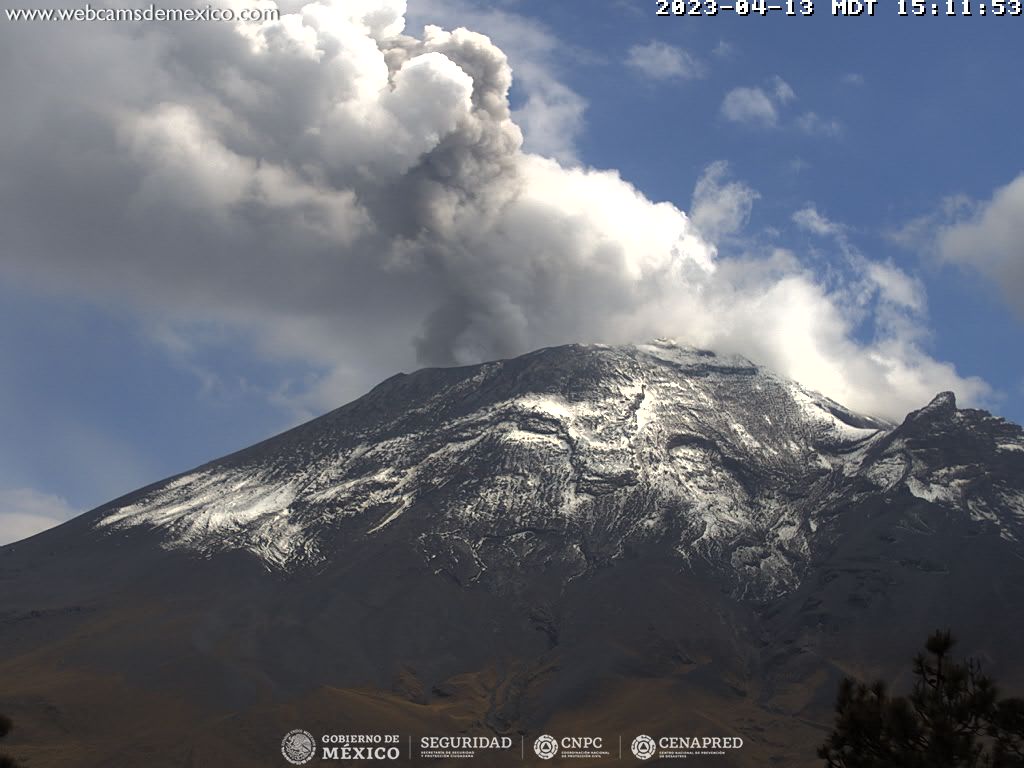 CENAPRED detecta 179 exhalaciones del volcán