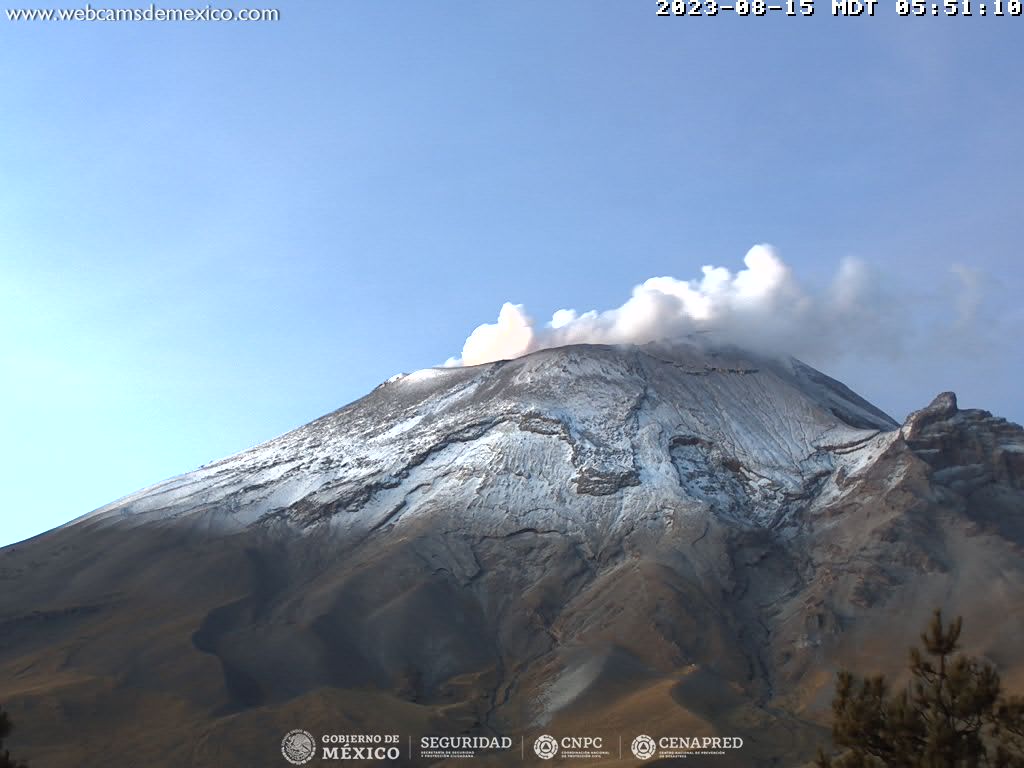 CENAPRED detecta 33 exhalaciones del Popocatépetl