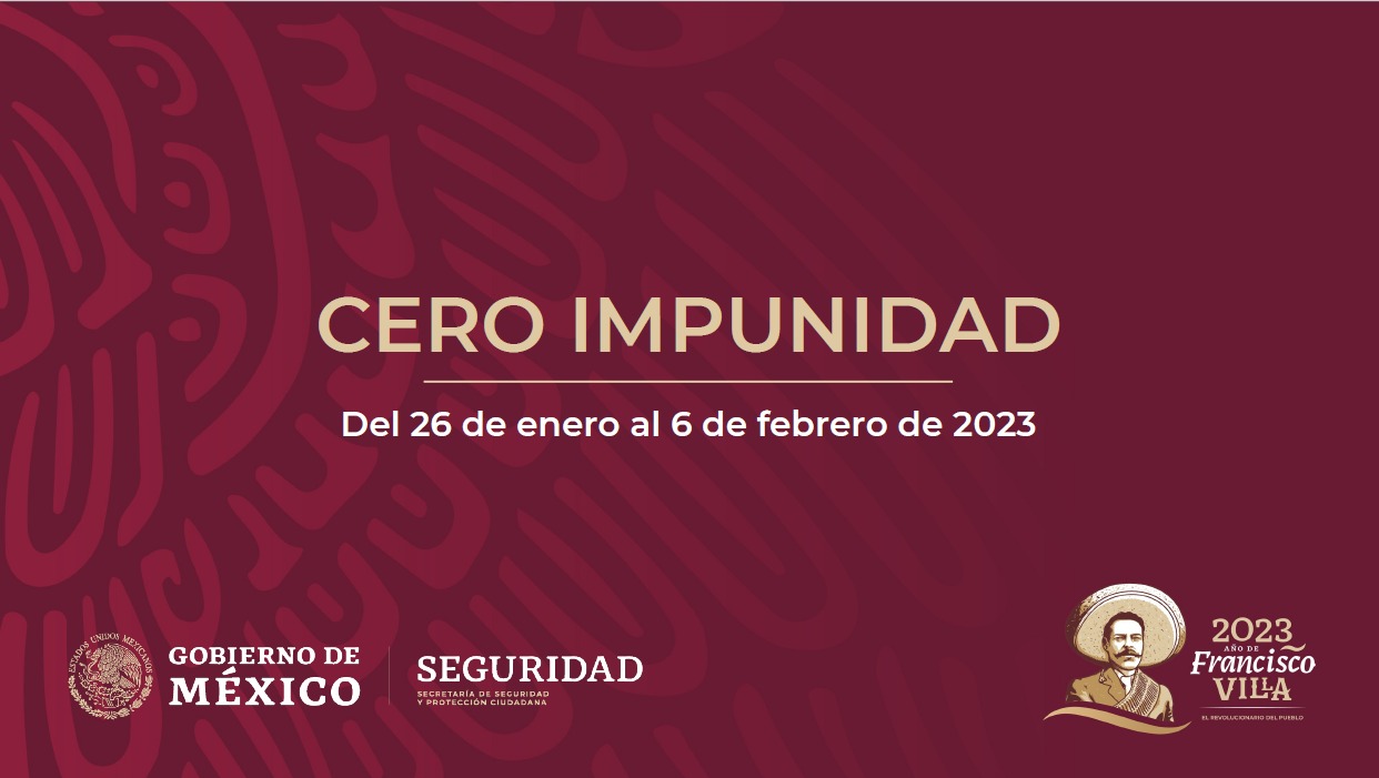 Informe Cero Impunidad: Del 26 de enero al 6 de febrero de 2023