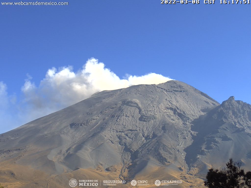 El CENAPRED reportó 27 exhalaciones y un sismo volcanotectónico en el Popocatépetl