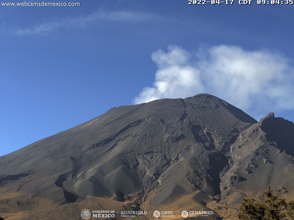 El CENAPRED reporta en el último día de la semana, 28 exhalaciones de baja intensidad