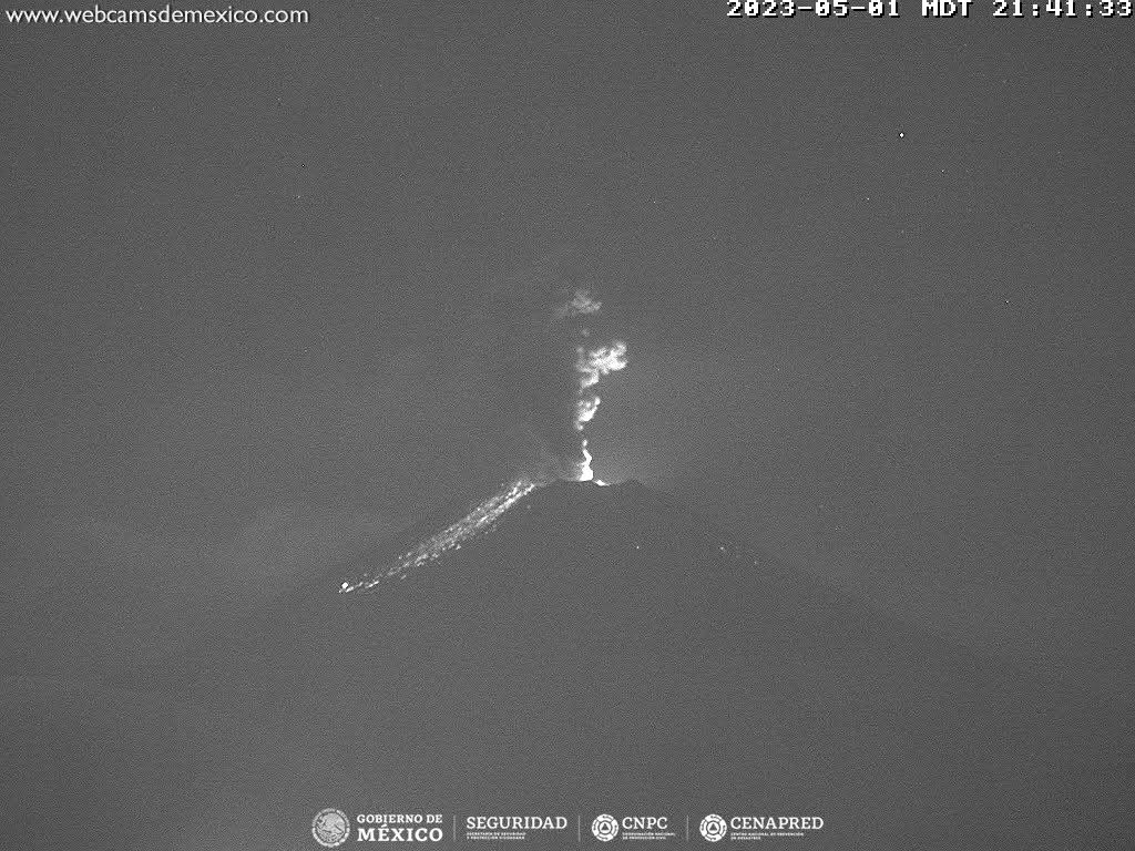 CENAPRED registra 120 exhalaciones del volcán Popocatépetl