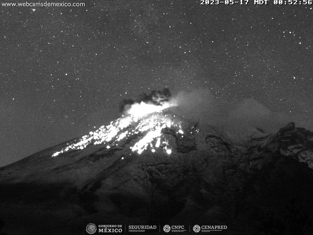 CENAPRED detecta 155 exhalaciones del Popocatépetl