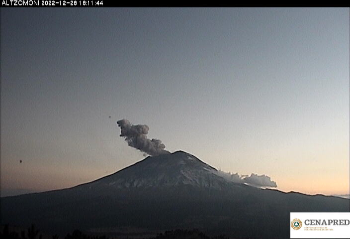 CENAPRED registra 116 exhalaciones del volcán Popocatépetl