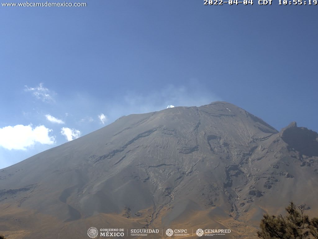 El Popocatépetl inicia la semana con 18 exhalaciones y un sismo volcanotectónico 