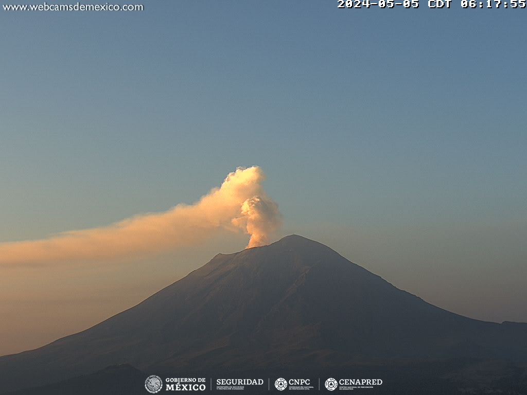 Volcán Popocatépetl registra 27 exhalaciones