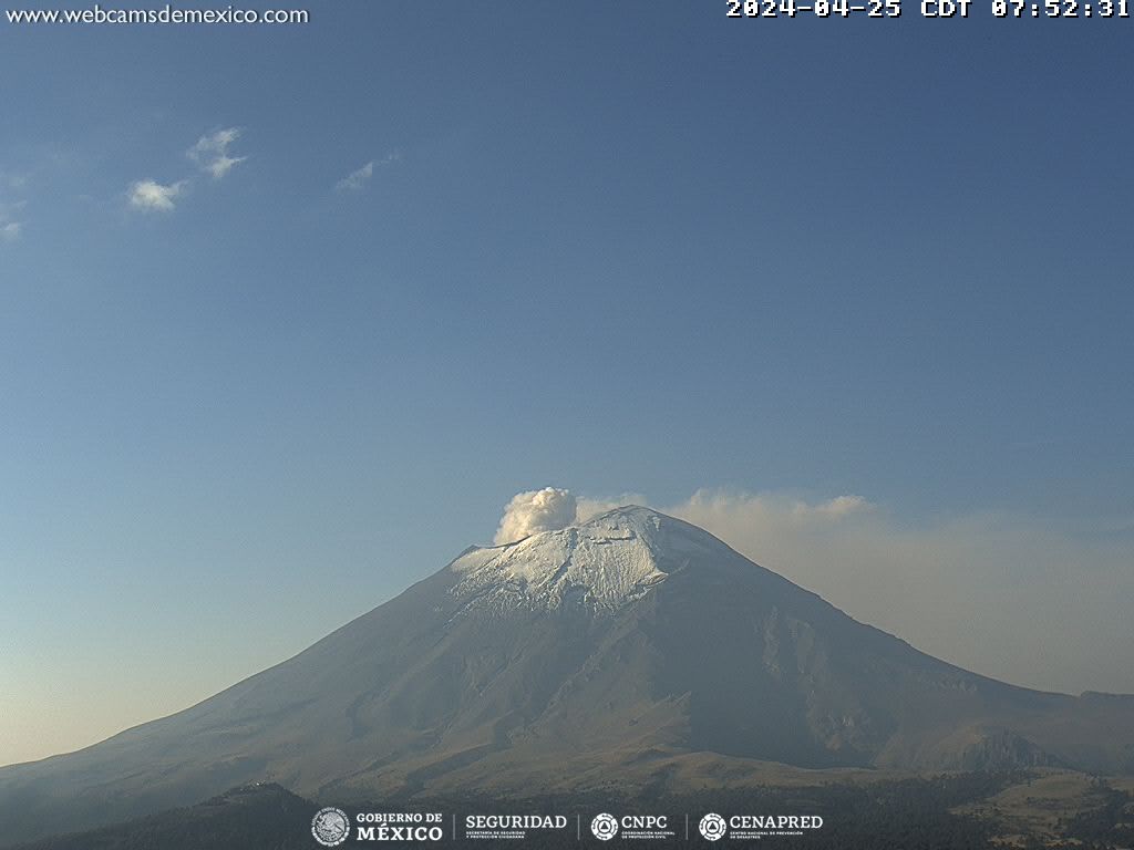 Genera Popocatépetl 113 exhalaciones