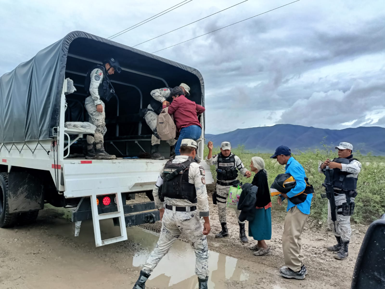 En Nuevo León y Tamaulipas, Guardia Nacional mantiene apoyo por efectos de la tormenta tropical Alberto