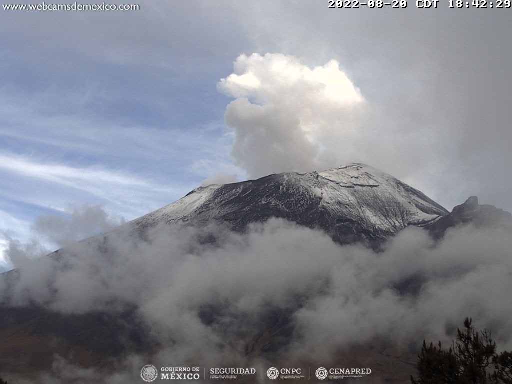 CENAPRED reportó 39 exhalaciones de volcán 