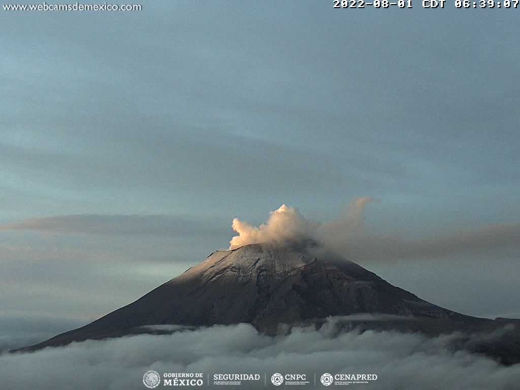 Popocatépetl inicia agosto con 51 exhalaciones