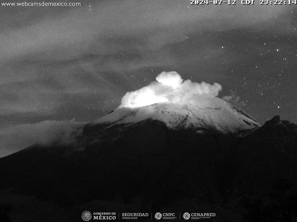 Volcán Popocatépetl registra 16 exhalaciones