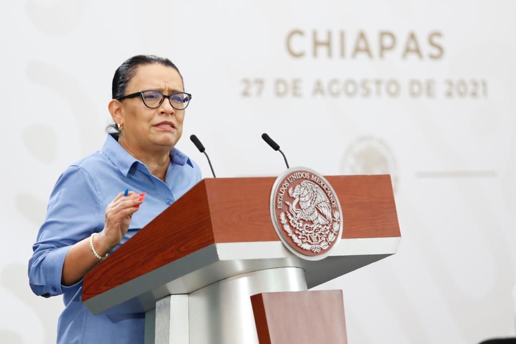 Palabras de la secretaria de Seguridad y Protección Ciudadana, Rosa Icela Rodríguez, durante la conferencia matutina del Gobierno de México en Tuxtla Gutiérrez, Chiapas.