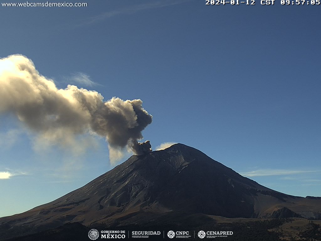 Popocatépetl registra 55 exhalaciones