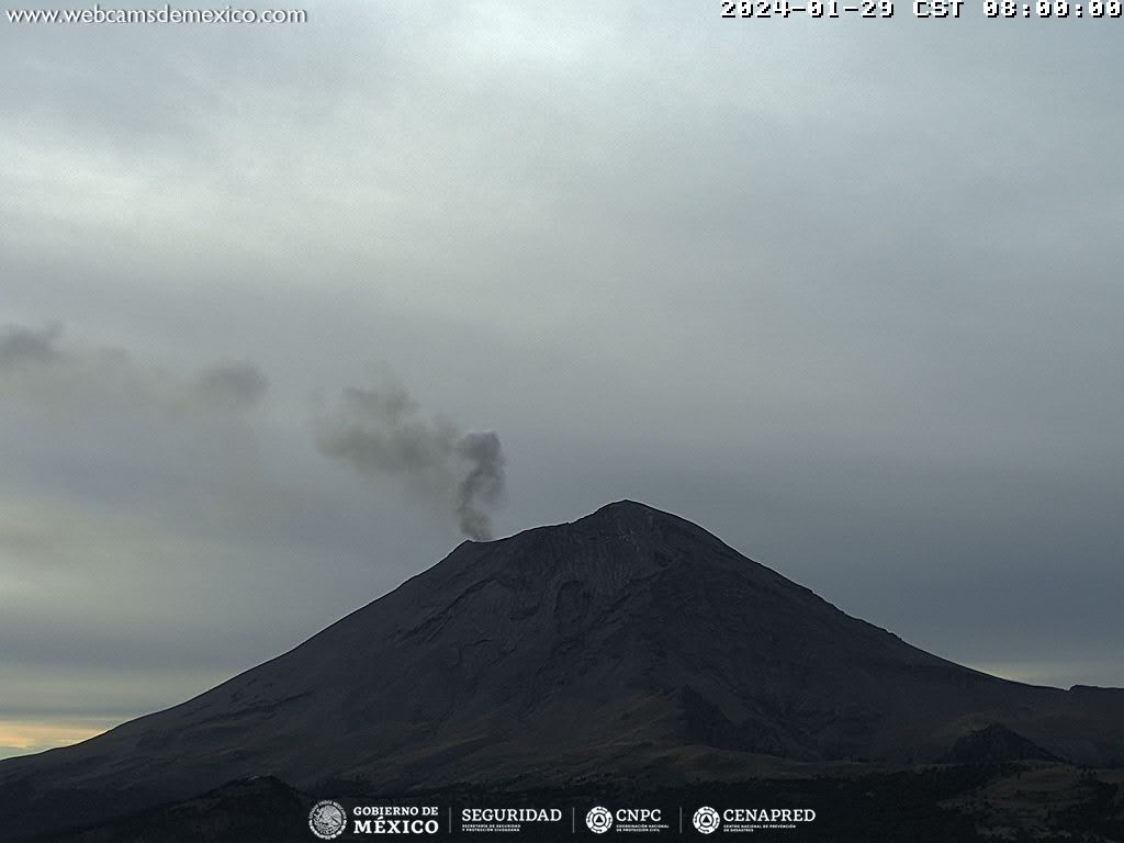 Volcán presenta 1203 minutos de tremor de alta frecuencia y baja amplitud