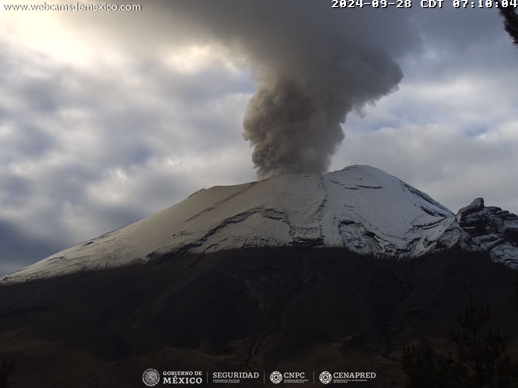 Popocatépetl produce 58 exhalaciones