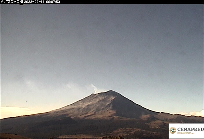 Emite el volcán Popocatépetl 39 exhalaciones de baja intensidad, acompañadas de ligeras cantidades de ceniza 