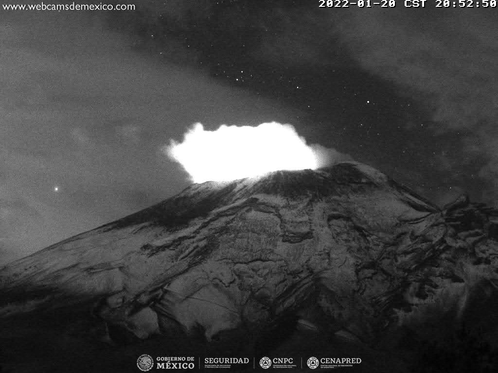 Detectan 44 exhalaciones de baja intensidad en el Popocatépetl