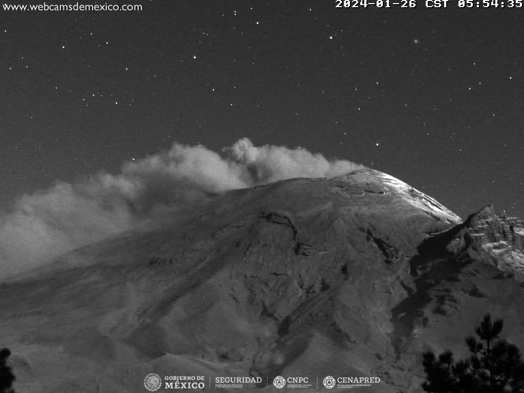 Sistemas de monitoreo del  Popocatépetl detectaron 16 exhalaciones