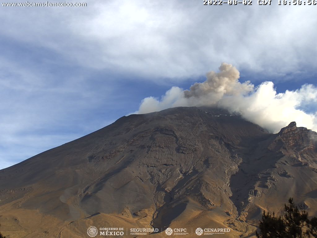 Emite Popocatépetl 59 exhalaciones leves