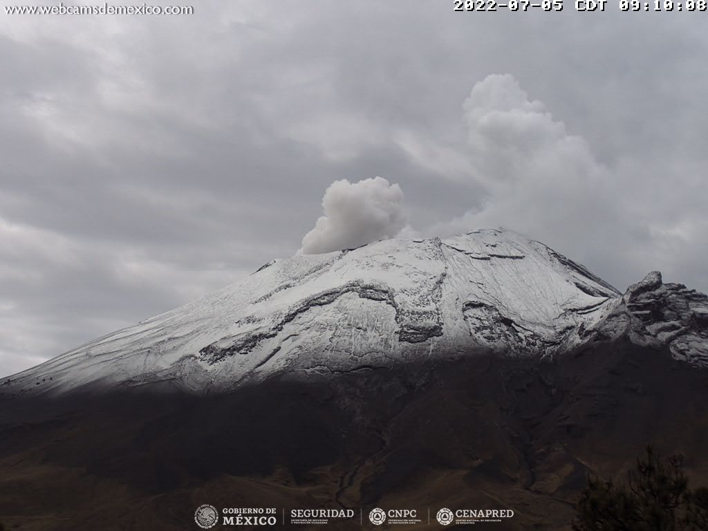 Registra Popocatépetl 13 exhalaciones de baja intensidad