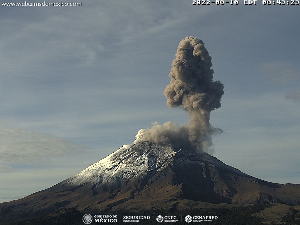 Volcán Popocatépetl emitió 27 exhalaciones de baja intensidad