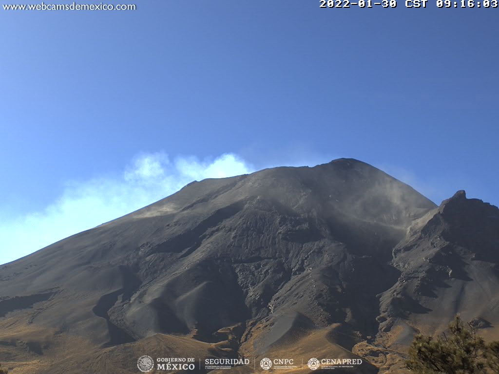 Con 31 exhalaciones  de baja intensidad es la actividad en el Popocatépetl