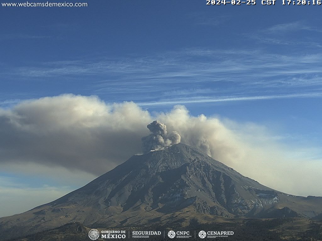 Popocatépetl produce 61 exhalaciones