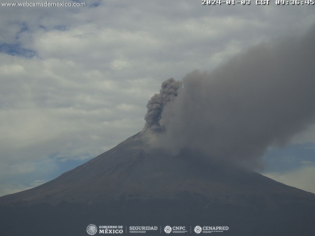 Sistemas de monitoreo del Popocatépetl detectaron 24 exhalaciones