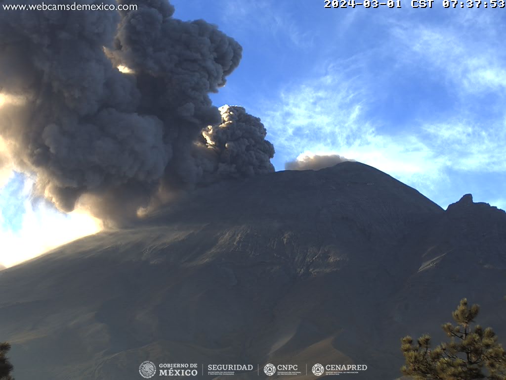 Sistemas de monitoreo del  Popocatépetl detectaron 150 exhalaciones