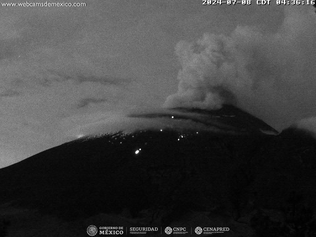 Volcán Popocatépetl registra 84 exhalaciones