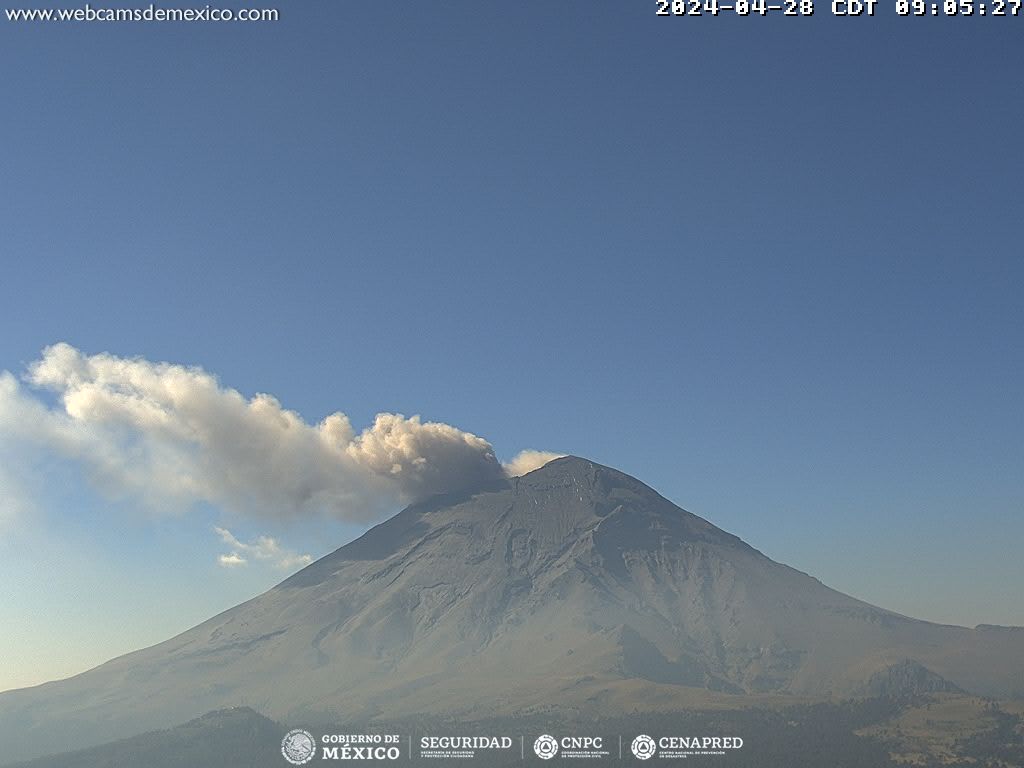 Sistemas de monitoreo del Popocatépetl destacaron 44 exhalaciones