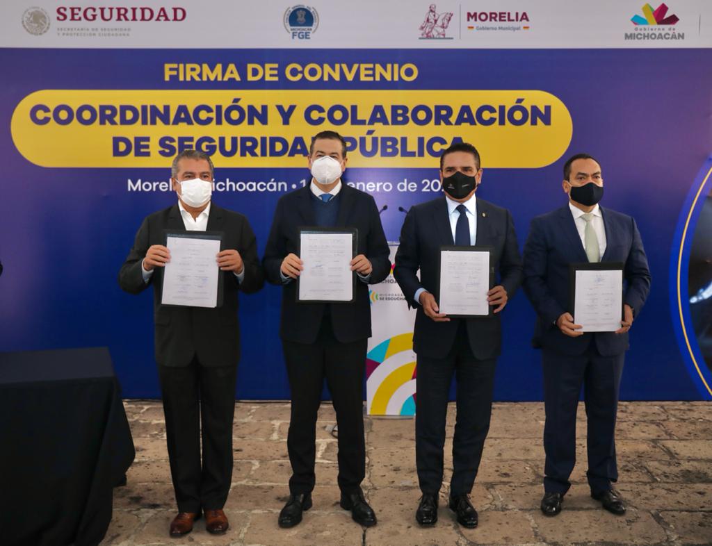 Firman SSPC y autoridades de Michoacán convenio de colaboración