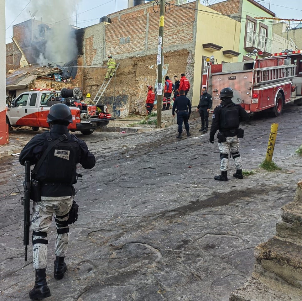 En Zacatecas, Guardia Nacional implementa Plan GN-A tras explosión en vivienda por aparente fuga de gas