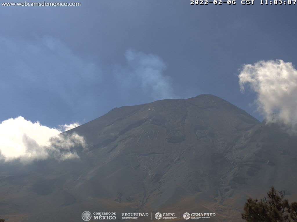 Registran 43 exhalaciones de baja intensidad en en Popocatépetl 