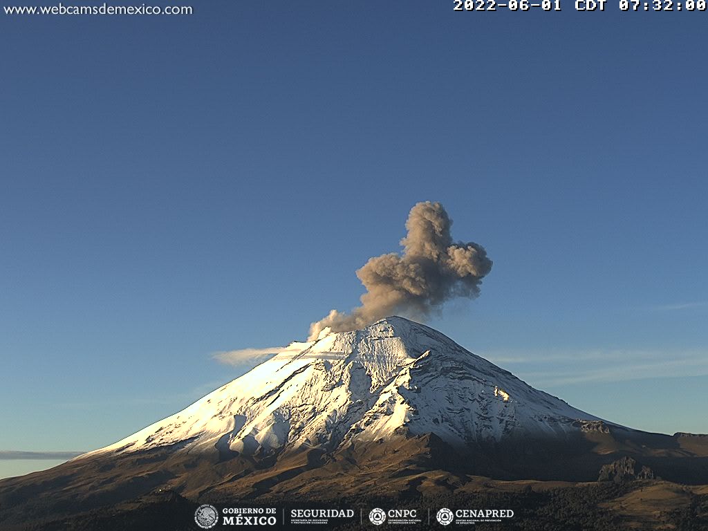 El Popocatépetl inicia junio con 20 exhalaciones de baja intensidad