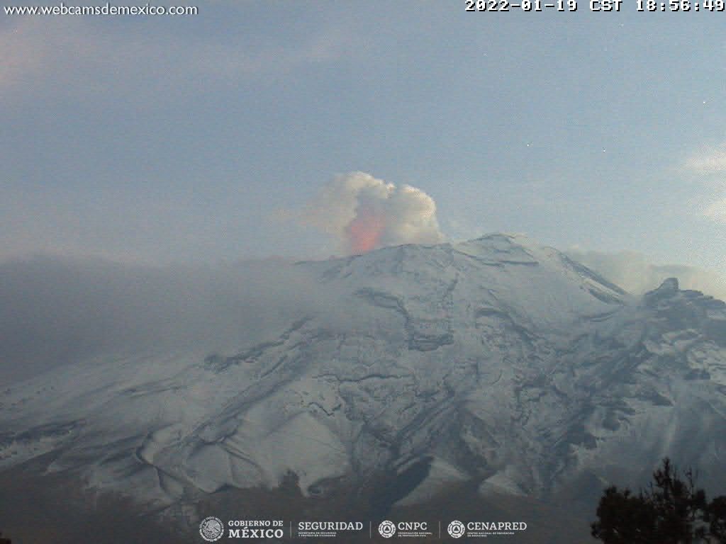  2 sismos y 22 exhalaciones de baja intensidad son reportados en el Popocatépetl