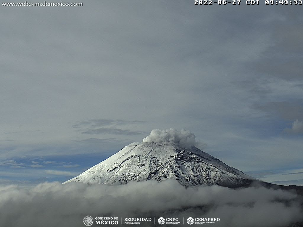 Reporta CENAPRED que volcán continúa en Fase 2