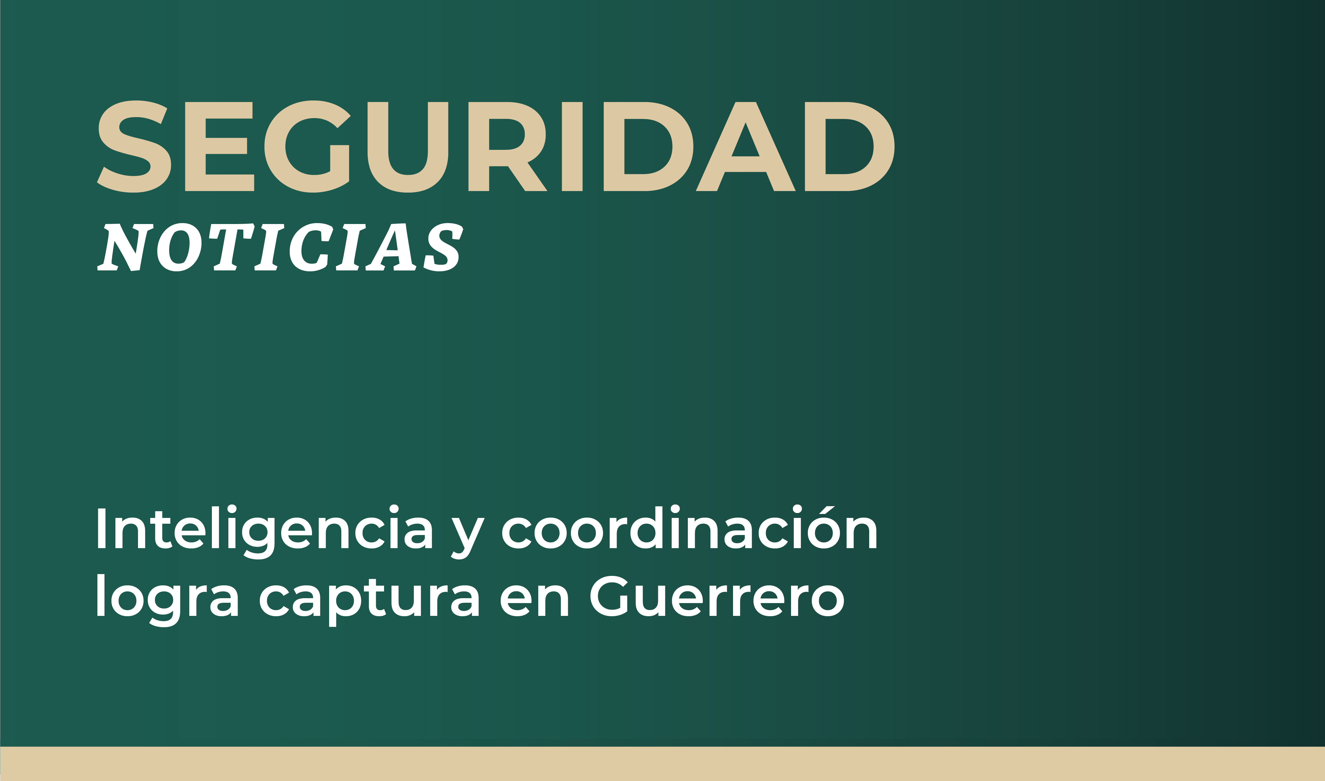 Inteligencia y coordinación logra captura en Guerrero  