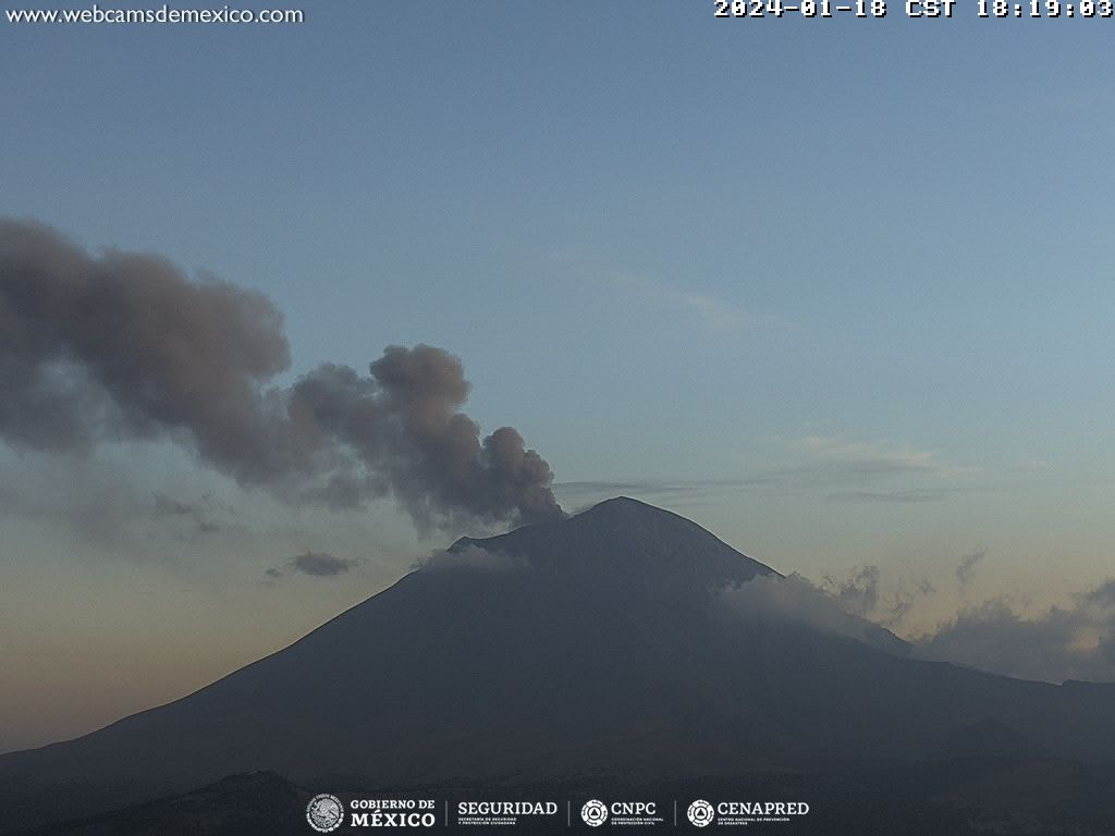 Popocatépetl produce 34 exhalaciones