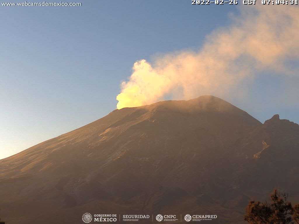 Volcán Popocatépetl lanza 23 exhalaciones de baja intensidad y 495 minutos de tremor de baja amplitud.