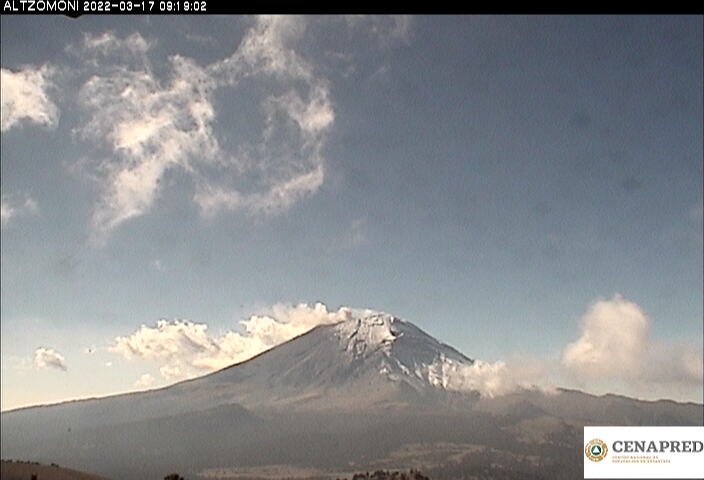 Los sistemas de monitoreo detectaron 45 exhalaciones en el Popocatépetl