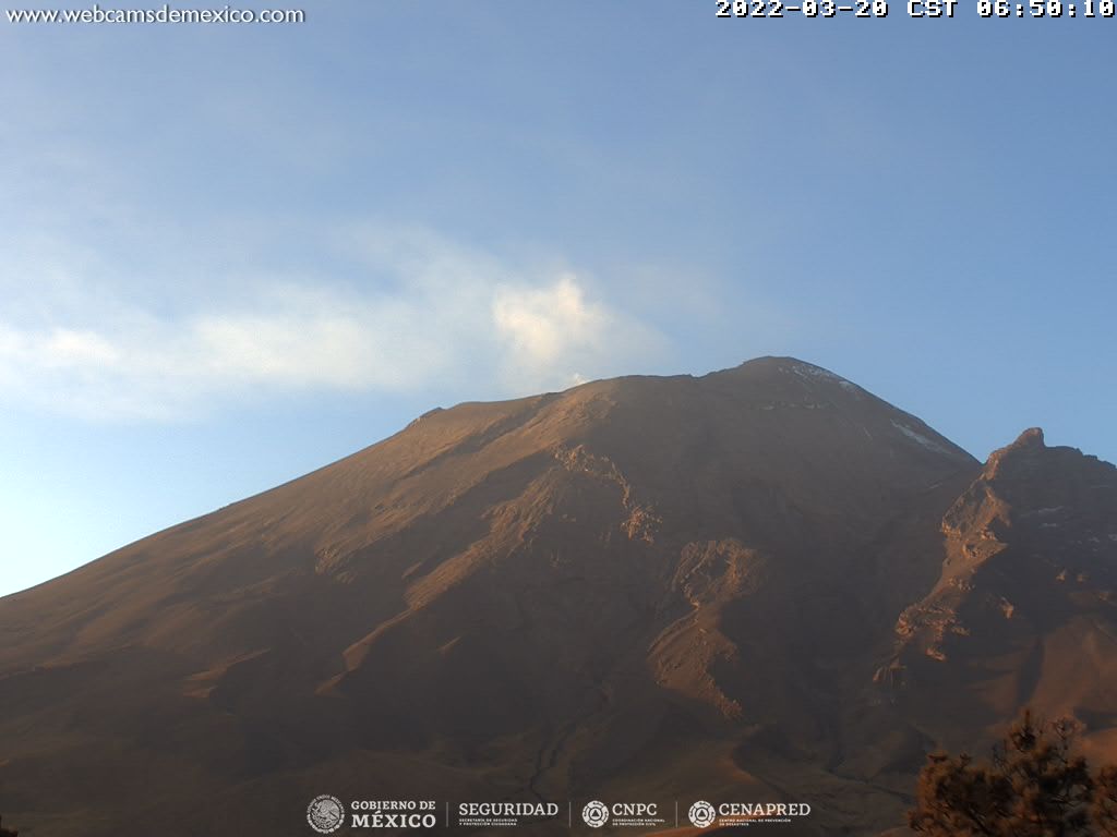 En las últimas 24 horas se detectaron 32 exhalaciones de baja intensidad en el Popocatépetl