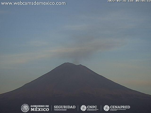 Popocatépetl registra 25 exhalaciones