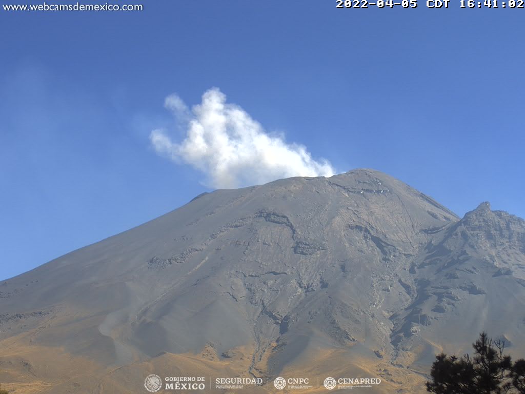 El Popocatépetl emite 16 exhalaciones  de baja intensidad en las últimas 24 horas