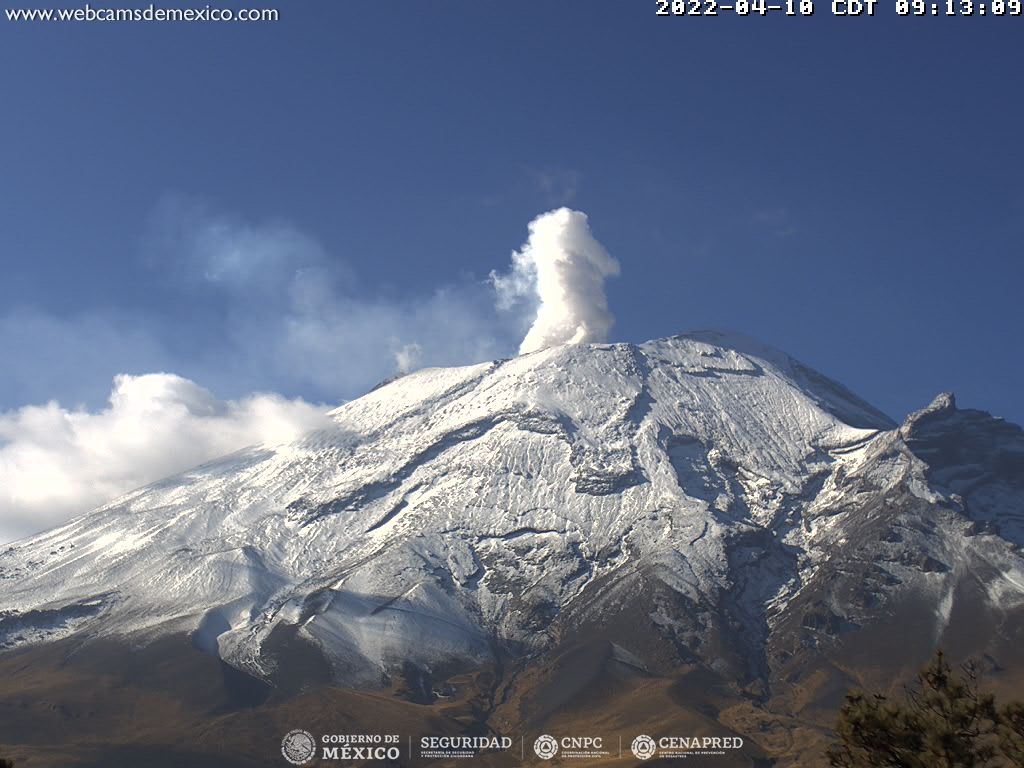 El CENAPRED reportó 14 exhalaciones en el volcán Popocatépetl